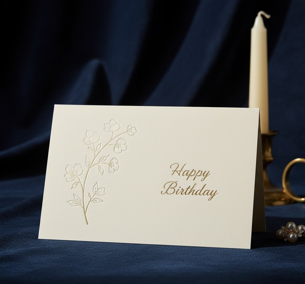 Elegant birthday card with sophisticated design